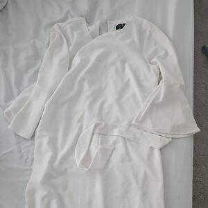 Lulu's White Bell-Sleeve Dress